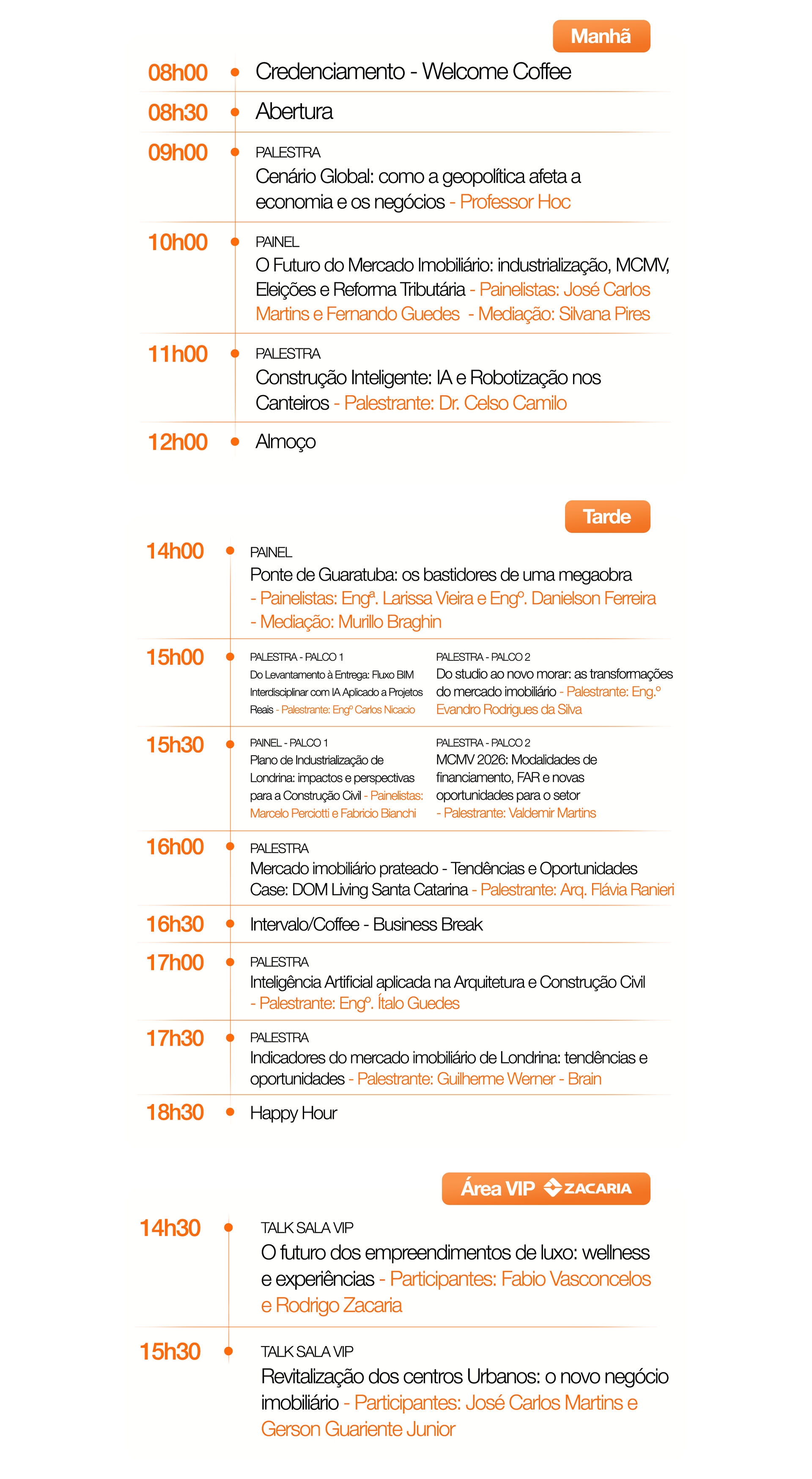 Programação completa do evento